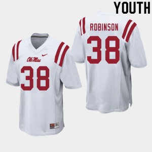Youth Austrian Robinson White Ole Miss College Football #38 Jersey 931017-816