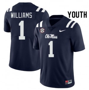 Youth Ayden Williams Navy Ole Miss College Football #1 Jersey 278833-569