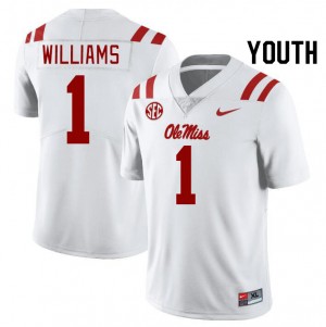 Youth Ayden Williams White Ole Miss College Football #1 Jersey 671989-154
