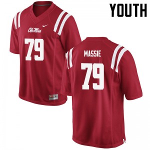 Youth Bobby Massie Red Ole Miss College Football #79 Jersey 294070-437
