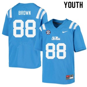 Youth Bralon Brown Powder Blue Ole Miss College Football #88 Jersey 691427-412