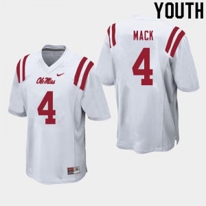 Youth Brandon Mack White Ole Miss College Football #4 Jersey 144611-748
