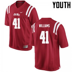 Youth Brenden Williams Red Ole Miss College Football #41 Jersey 441554-788