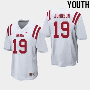 Youth Brice Johnson White Ole Miss College Football #19 Jersey 937728-127