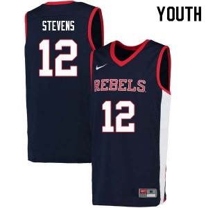 Youth Bruce Stevens Navy Ole Miss College Basketball #12 Jersey 953062-811