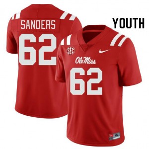 Youth Brycen Sanders Red Ole Miss College Football #62 Jersey 391791-716