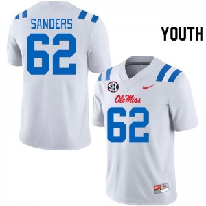 Youth Brycen Sanders White Ole Miss 2024 New College Football #62 Jersey 748632-685