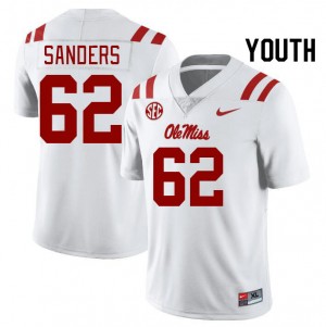 Youth Brycen Sanders White Ole Miss College Football #62 Jersey 940176-384
