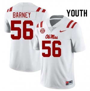 Youth CJ Barney White Ole Miss College Football #56 Jersey 683414-674