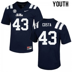 Youth Caden Costa Navy Ole Miss College Football #43 Jersey 279498-493
