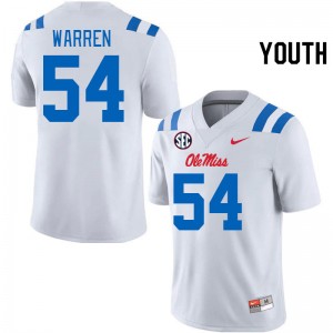 Youth Caleb Warren White Rebels 2024 New College Football #54 Jersey 640520-642