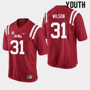 Youth Calvin Wilson Red Rebels College Football #31 Jersey 336191-115