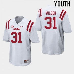 Youth Calvin Wilson White Ole Miss College Football #31 Jersey 978007-204