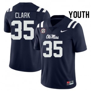 Youth Cam Clark Navy Ole Miss College Football #35 Jersey 514802-275