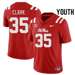 Youth Cam Clark Red University of Mississippi College Football #35 Jersey 311050-915
