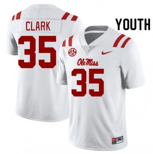 Youth Cam Clark White University of Mississippi College Football #35 Jersey 334796-239