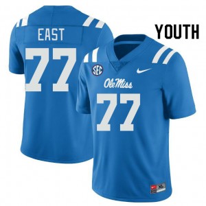 Youth Cam East Powder Blue Ole Miss College Football #77 Jersey 542980-854
