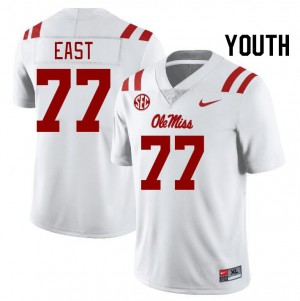 Youth Cam East White Rebels College Football #77 Jersey 929080-701