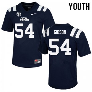 Youth Carter Gibson Navy Ole Miss Rebels College Football #54 Jersey 950520-591