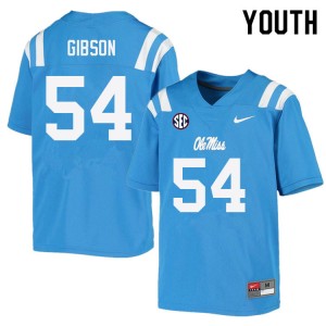 Youth Carter Gibson Powder Blue University of Mississippi College Football #54 Jersey 170790-429