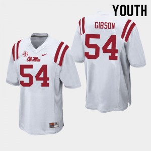 Youth Carter Gibson White Ole Miss Rebels College Football #54 Jersey 792287-246