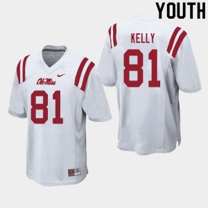Youth Casey Kelly White Ole Miss College Football #81 Jersey 553394-681