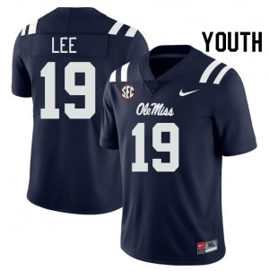 Youth Cayden Lee Navy Ole Miss College Football #19 Jersey 885791-592