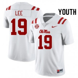 Youth Cayden Lee White Ole Miss College Football #19 Jersey 876438-658