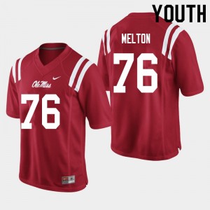 Youth Cedric Melton Red Rebels College Football #76 Jersey 343222-730