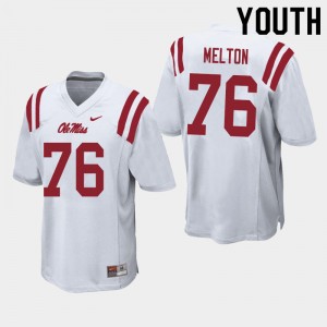 Youth Cedric Melton White Ole Miss Rebels College Football #76 Jersey 152148-695