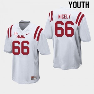 Youth Cedrick Nicely White Ole Miss College Football #66 Jersey 744153-224