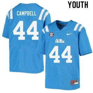Youth Chance Campbell Powder Blue Ole Miss Rebels College Football #44 Jersey 430446-709