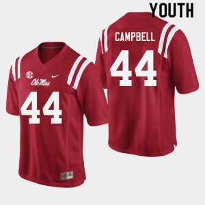 Youth Chance Campbell Red Ole Miss College Football #44 Jersey 832700-463