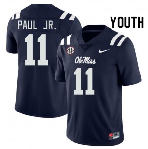 Youth Chris Paul Jr. Navy Ole Miss Rebels College Football #11 Jersey 753733-642