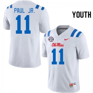 Youth Chris Paul Jr. White Ole Miss 2024 New College Football #11 Jersey 295684-469