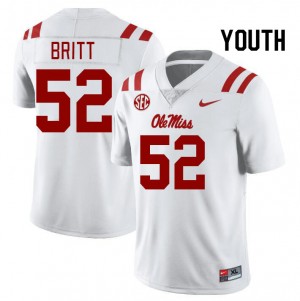 Youth Christian Britt White University of Mississippi College Football #52 Jersey 356618-131