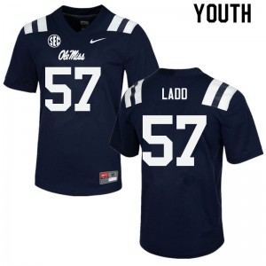 Youth Clayton Ladd Navy University of Mississippi College Football #57 Jersey 218632-619