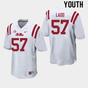 Youth Clayton Ladd White Ole Miss College Football #57 Jersey 490993-391