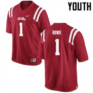 Youth D.D. Bowie Red Ole Miss College Football #1 Jersey 484028-399