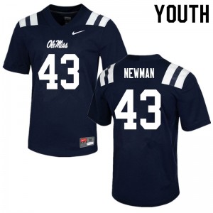 Youth Daniel Newman Navy Ole Miss College Football #43 Jersey 964488-338