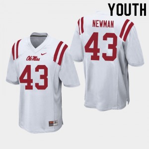 Youth Daniel Newman White University of Mississippi College Football #43 Jersey 821747-160