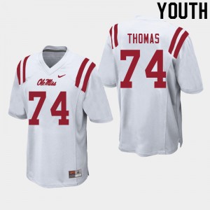 Youth Darius Thomas White Ole Miss College Football #74 Jersey 819917-642
