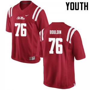 Youth Daronte Bouldin Red University of Mississippi College Football #76 Jersey 294352-664
