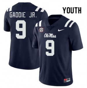 Youth DeShawn Gaddie Jr. Navy University of Mississippi College Football #9 Jersey 870765-488