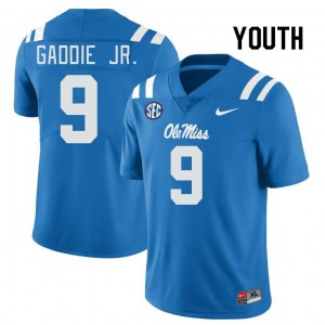 Youth DeShawn Gaddie Jr. Powder Blue Ole Miss Rebels College Football #9 Jersey 585464-198