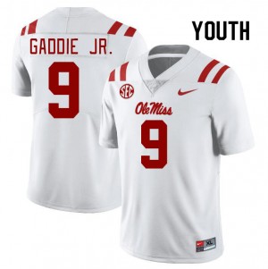 Youth DeShawn Gaddie Jr. White Ole Miss College Football #9 Jersey 285779-373