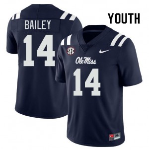 Youth Deljay Bailey Navy Ole Miss College Football #14 Jersey 469372-838
