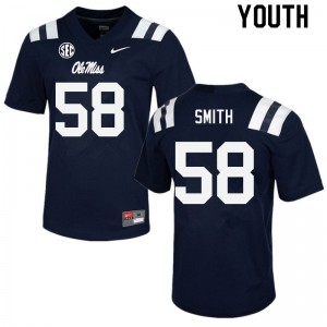 Youth Demarcus Smith Navy Ole Miss College Football #58 Jersey 339565-587