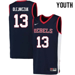 Youth Dominik Olejniczak Navy Rebels College Basketball #13 Jersey 625039-932