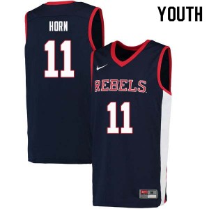 Youth Eric Horn Navy Ole Miss Rebels College Basketball #11 Jersey 175356-266
